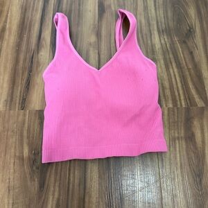 Hot pink ribbed tank